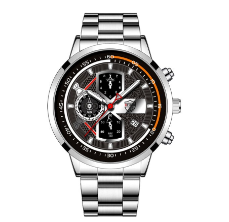 Luxury Gold Mens Quartz Business Wacthes Mens Stainless Steel Original Water Proof Analog Wristwatch Men Watch Relo Ng Kalalakihan STEEL SILVER