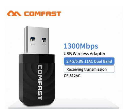 Comfast 5G Wifi Adapter 1300Mbps Usb Wireless Network Card Usb 3.0 Dual Band Wifi Adapter for PC laptop CF-812AC