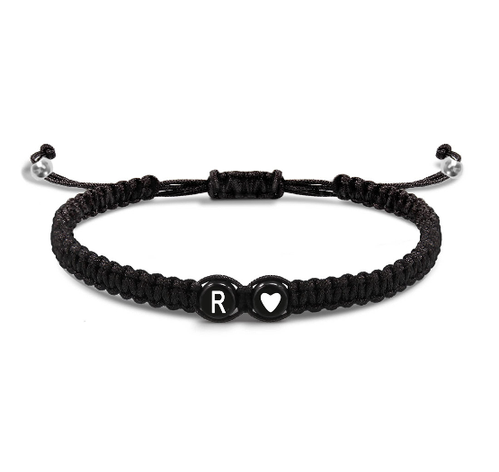 Tala for you Letter Initial Couple Bracelets Handmade Adjustable Bracelets Cord Bracelet R
