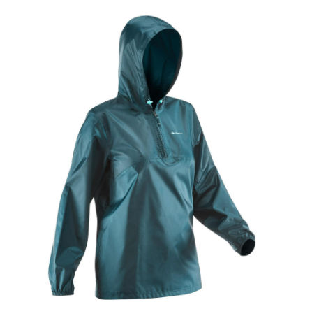 Decathlon Quechua Women's Country Walking Rain Jacket NH100 Raincut Half Zip