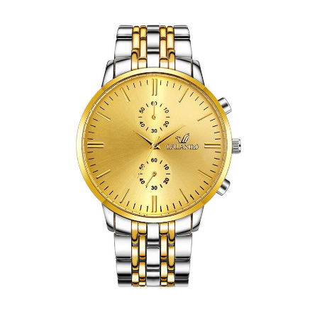 ORLANDO Men Watches Luxury Gold Stainless Steel Quartz Wristwatches Fashion Business Watch 05