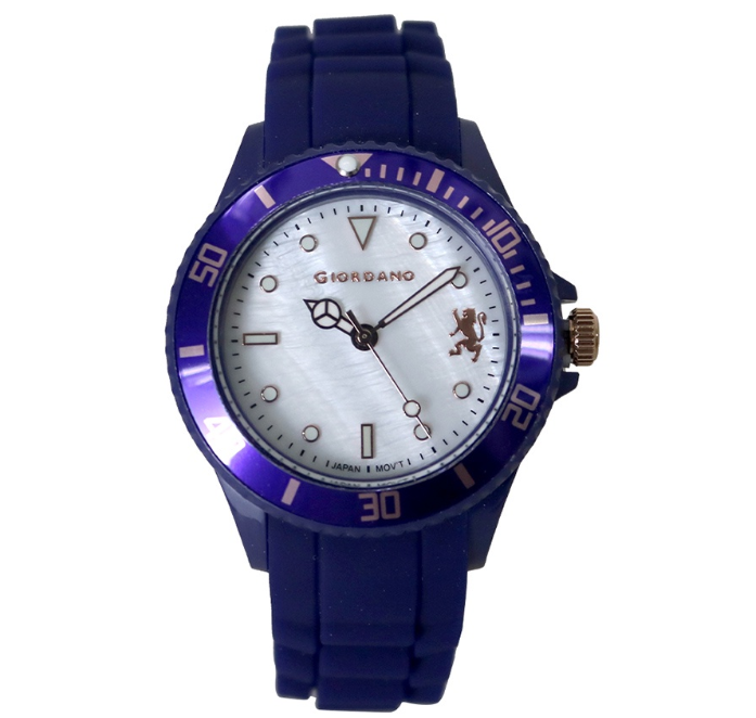 Giordano Sports Blue Dial Markings Rubber Analog Quartz Watch For Unisex G2191-55