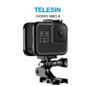 TELESIN Frame Case with Cold Shoe Bracket for GoPro Hero 8 Black Action Camera GP-FMS-801