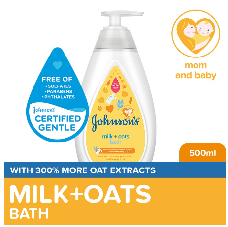 Johnson's Milk + Oats Baby Bath 500ml - Baby Essentials, Baby Care, Baby Wash Body Wash For Baby