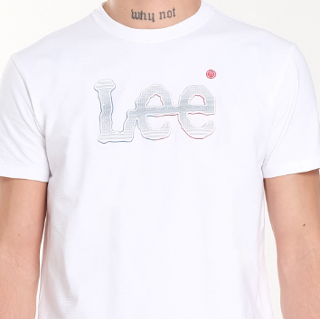 Lee Embossed Logo T-Shirt for Men in White