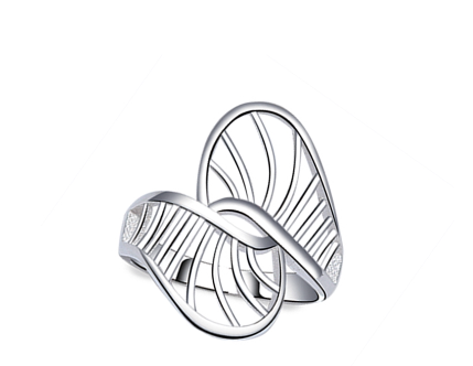 Italy Sterling Silver Japayuki Spring Design Ladies Ring