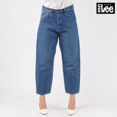 Stylistic Mr. Lee Ladies Basic Denim Mom Jeans Balloon Fitting for Women Trendy 149918 Medium Shade