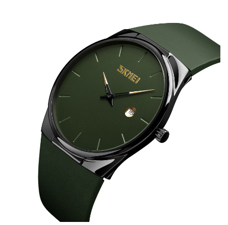 Skmei 1509 Woman Fashion Quartz Watch Unisex Waterproof Calendar Watches watch for women ARMY GREEN