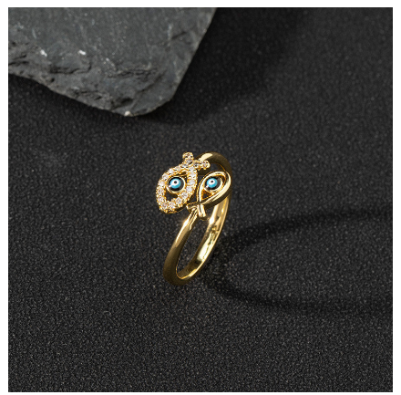Copper Zircon Enamel Drop Oil Ring Female Evil Eye Vintage Accessories Jewelry U