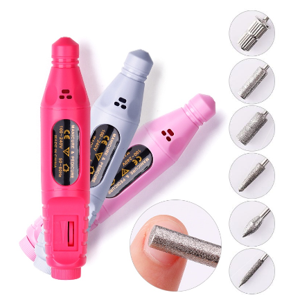 Ur Sugar Electric Nail Drill Machine USB Plug Set With 6 Bits Pedicure File Polishing Tool