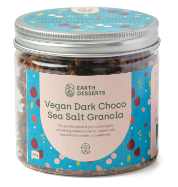 Earth Desserts Vegan Dark Choco Sea Salt Granola 160g