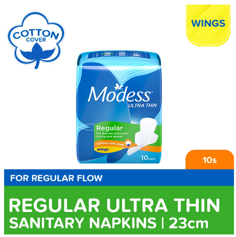 Modess Regular Ultra Thin with Wings Sanitary Napkin 10s - Light Flow, Thin Pad
