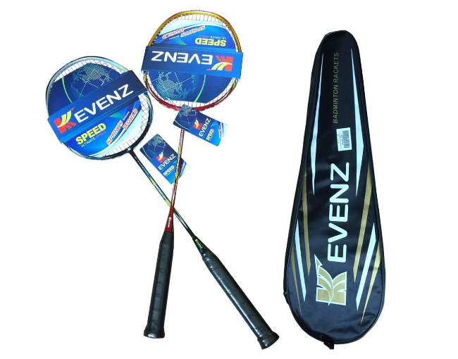 KEVENZ 2 Pack Graphite High-Grade Badminton Racquet, Professional Carbon Fiber Badminton Rackets, 1 Black and 1 Red Racket, 1 Carrying Bag