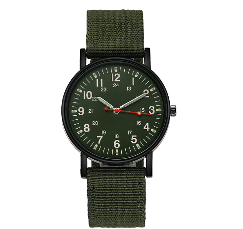 Men Canvas Strap Sports Watch Anlog Quartz Military Watches M01