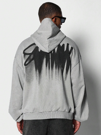 SUMWON Regular Fit Essential Overhead Hoodie With Back Graphic Print