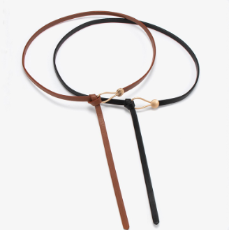 LEVAO Women's Thin Belt Decorative Skirt Sweater Knotted Belt