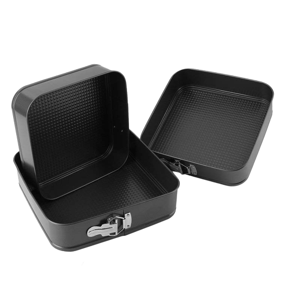 Edge Square Springform Pan Set of 3 Nonstick Cake Pan Bakeware Set Cake Mold