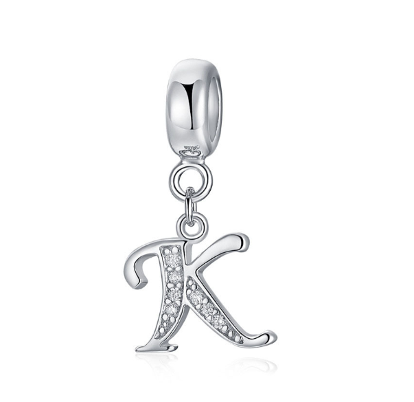 Pandora Letter Charm 925 Silver 26 Letters Diamond Charms Bracelet Pendant K