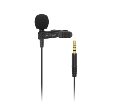 Behringer BC LAV Condenser Lavalier Microphone for Mobile Devices w/ 3.5mm TRRS Cable, 3.5mm Adapter