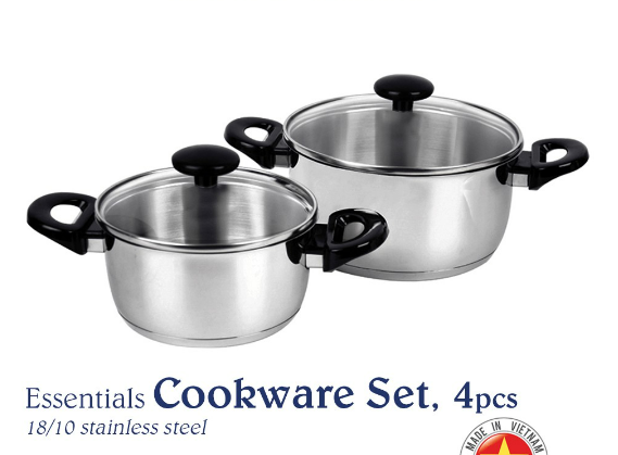 Chef's Classics Essentials Stainless Steel Cookware Set, 4pcs