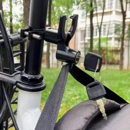 1pc Universal Metal Motorcycle Helmet Lock Bike Handlebar Helmet Anti-theft Safety Lock Accessories Wih Hooks And Two Keys