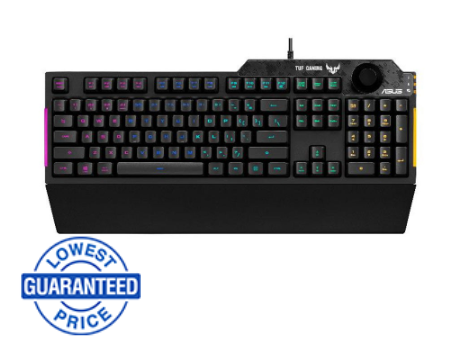 Asus TUF Gaming K1 RGB, Spill-Resistance Gaming Keyboard with dedicated volume knob (90MP01X0)