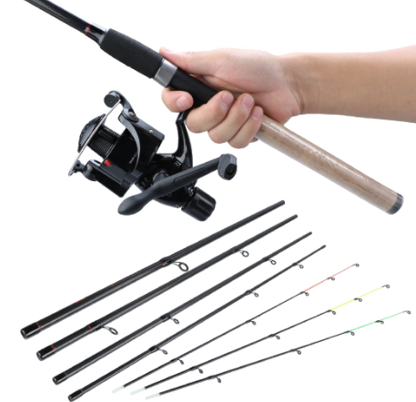 Sougayilang Fishing Rod Reel Combos with Carbon 6 Piece/300cm/9.8ft Feeder Rod and Spinning Reel