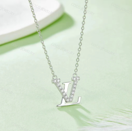 Real Moissanite Faux Diamond Excellent VVS-1 With GRA Certification S925 Silver Women Necklace OS17O