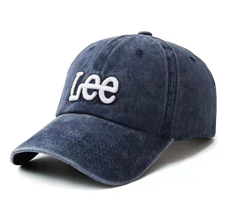 Korean Retro Denim Wash Letter Baseball Cap Trendy Men's And Women's Sunscreen Soft Top Cap