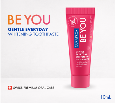 Curaprox Be You Whitening Toothpaste with Fluoride 10ml Travel Size Set Refill