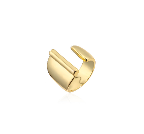 New Copper Plated Gold 26 A-Z Letter Opening Adjustable Ring Women's Initial Name Gold Jewelry Commemorative Couple Gift I
