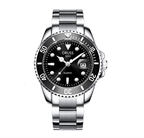 ORUSS Original Business Luxury Stainless Steel Waterproof Fashion Men's Watch Luminous Calendar Quartz Automatic Watch 004