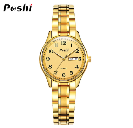 POSHI Watch For Woman Waterproof Original On Sale Women Stainless Steel Golden Silver With Box Watch ALL GOLD