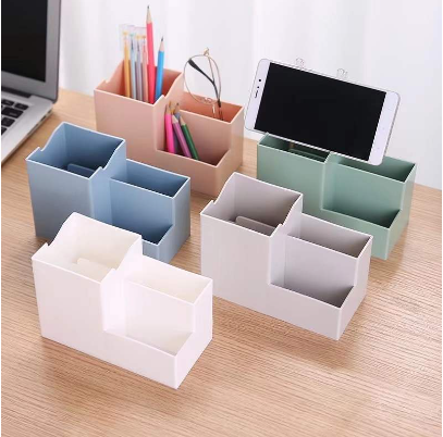 Creative Mobile Phone Holder Pen Holder Storage Box Girl Makeup Brush Tube Desktop-Z632