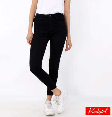 Red Girl Denim Long Pants High Waist Ladies RSLB28-0270