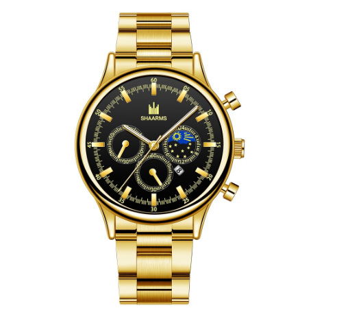 Men Stainless Steel Quartz Watch with Date Calendar 03