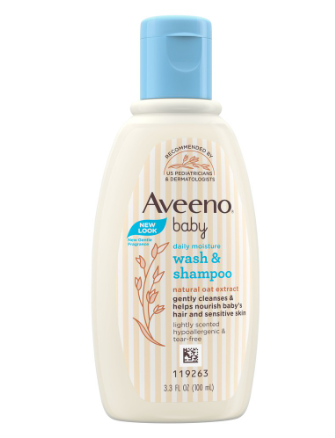 Aveeno Baby Daily Wash & Shampoo 100ml - Newborn, For Sensitive Baby Skin, Baby Care, Baby Bath