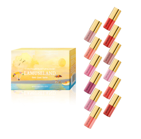 Lamuseland Mini Velvet Matte Lip Tint Long Lasting Waterproof Liquid Lipstick Cosmetics 12 Pcs Se