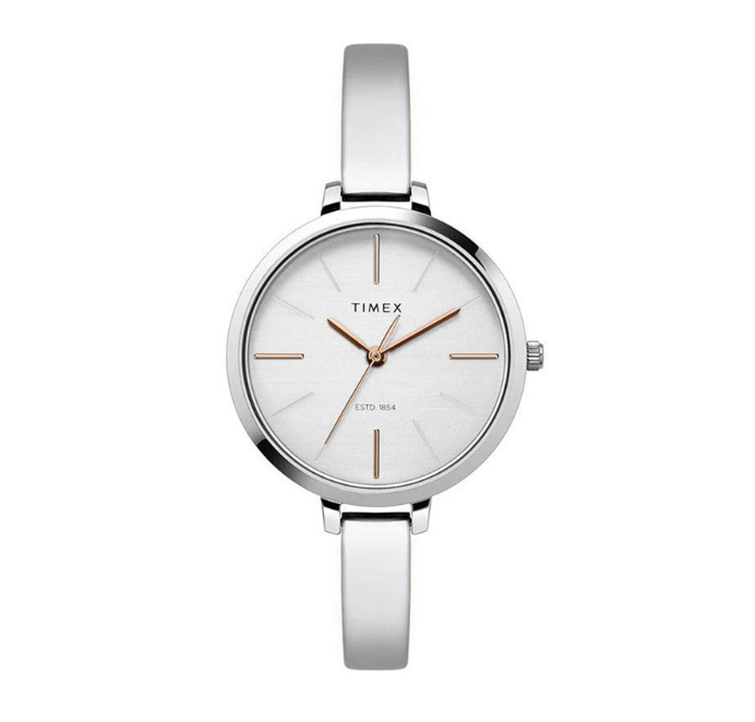 Timex L12 Series Silver Stainless Steel Analog Quartz Watch For Women TWEL12806E CLASSICS