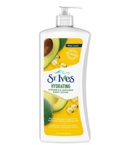 St. Ives Hydrating Vitamin E & Avocado Body Lotion Made with 100% Natural Exfoliants 21oz