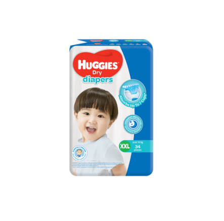 Huggies Dry Diapers XXL 34 pcs