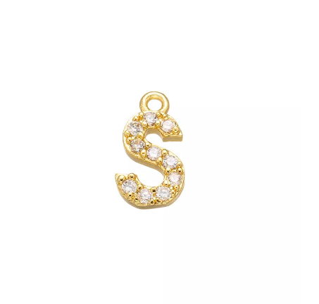 Vnox 9x11.5mm Brass Cubic Zirconia Crystal 26 Letter Charms Pendants for Women Necklace Earring Jewelry Accessories S