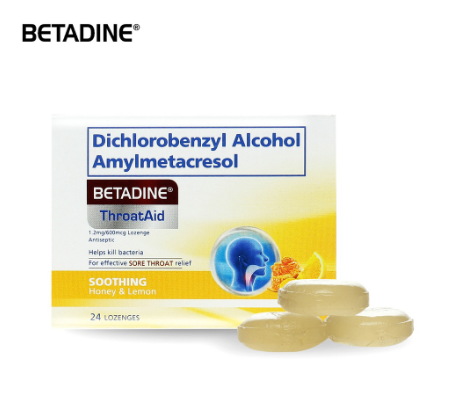 Betadine® ThroatAid Lozenges Honey & Lemon 24's