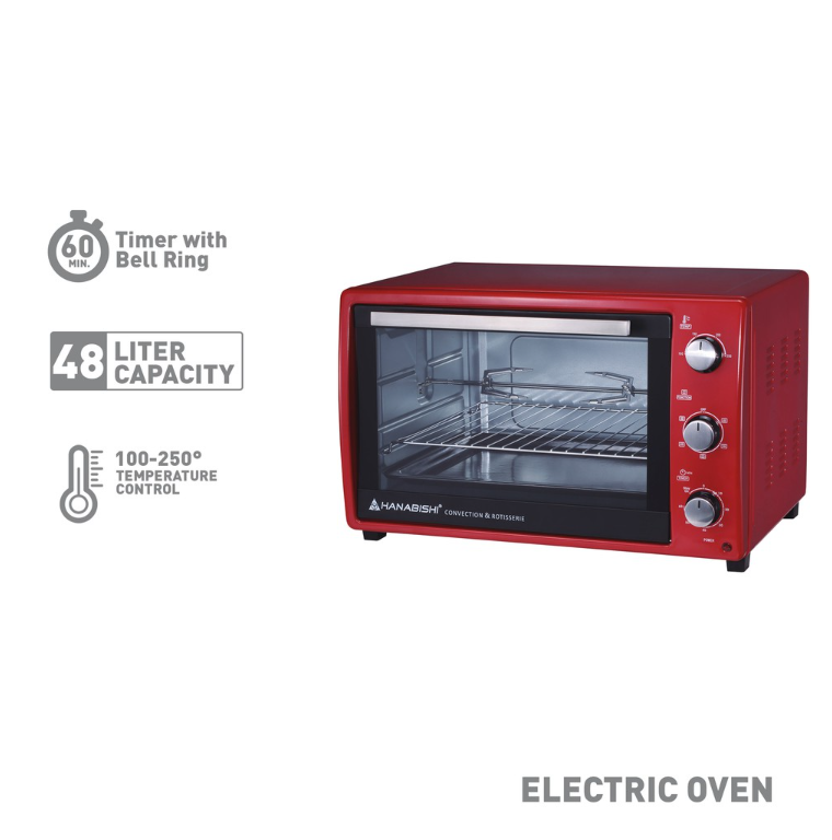 Hanabishi Electric Oven HEO48RED 48L Best for Baking with 5 cooking functions