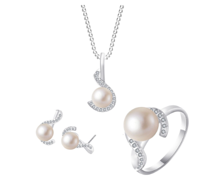Silver S100 Italy 925 Pearl Hook Ladies Set