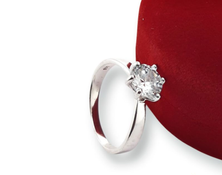 Unisilver 925 Sterling Silver Solitaire Ring