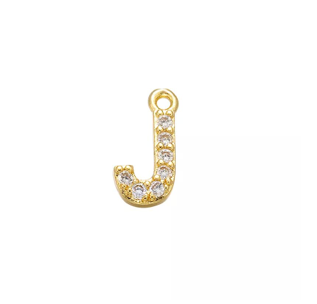 Vnox 9x11.5mm Brass Cubic Zirconia Crystal 26 Letter Charms Pendants for Women Necklace Earring Jewelry Accessories J