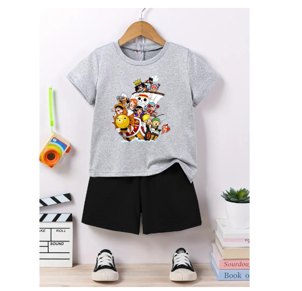 Boy Clothes Corp Terno for Kids Boys Fashion Sando Shorts Set Summer Tshirt  S15