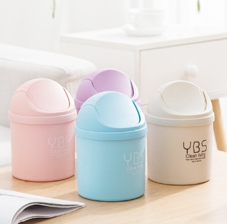 Mini Small Trash Can Multi-Function Household Shake Lid Type Waste Bin For Desktop