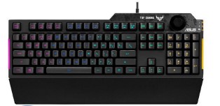Asus TUF Gaming K1 RGB, Spill-Resistance Gaming Keyboard with dedicated volume knob (90MP01X0)